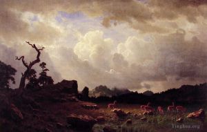 Albert Bierstadt Werk - Gewitter in den Rocky Mountains