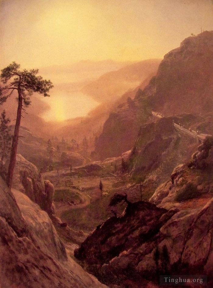 Albert Bierstadt Ölgemälde - Blick auf den Donner Lake
