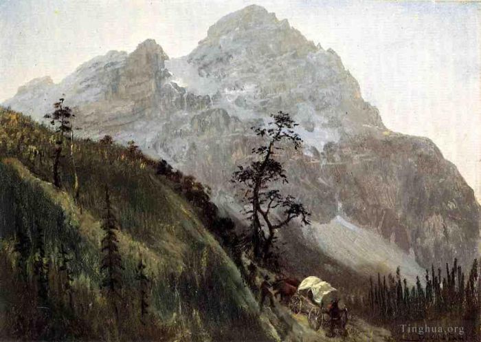 Albert Bierstadt Ölgemälde - Western Trail durch die Rocky Mountains