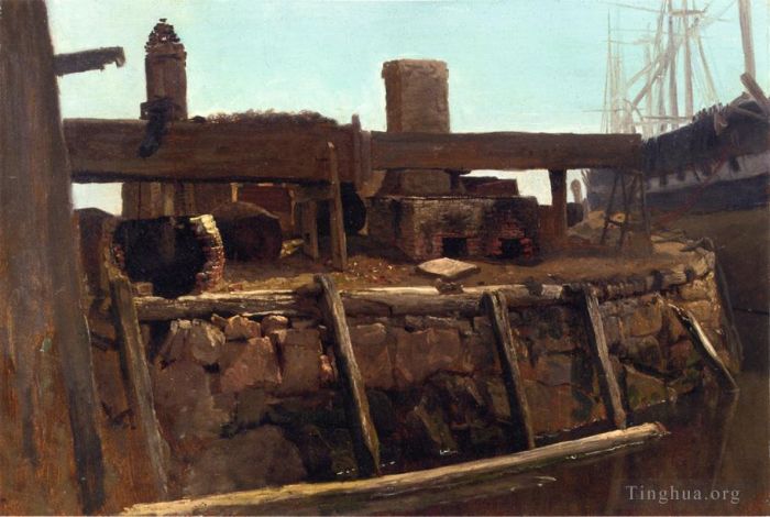 Albert Bierstadt Ölgemälde - Kai-Szene