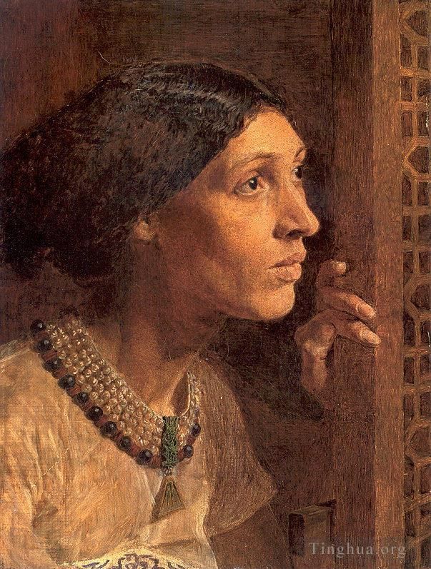 Albert Joseph Moore Ölgemälde - Die Mutter von Sisera blickte aus dem Fenster