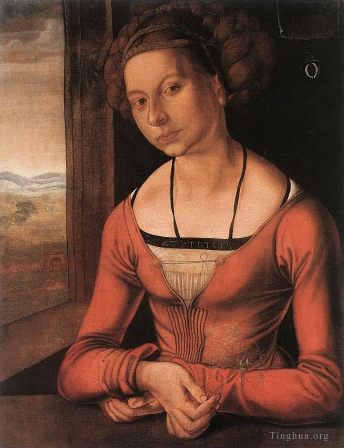 Albrecht Dürer Ölgemälde - Porträt einer jungen Furlegerin mit hochgestecktem Haar