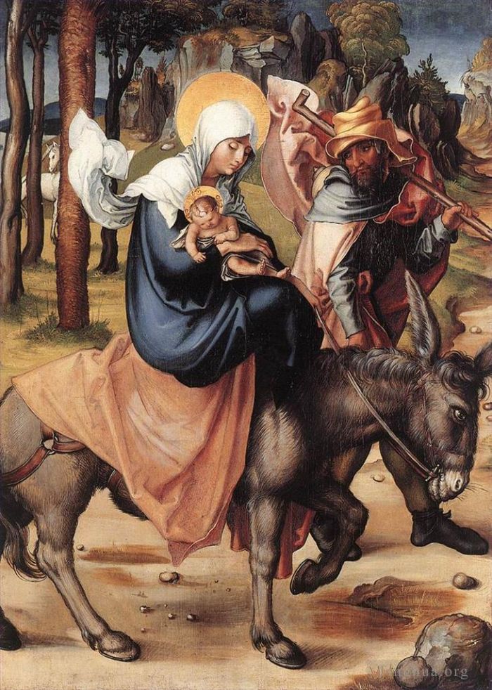 Albrecht Dürer Ölgemälde - Die sieben Schmerzen der Jungfrau Die Flucht nach Ägypten