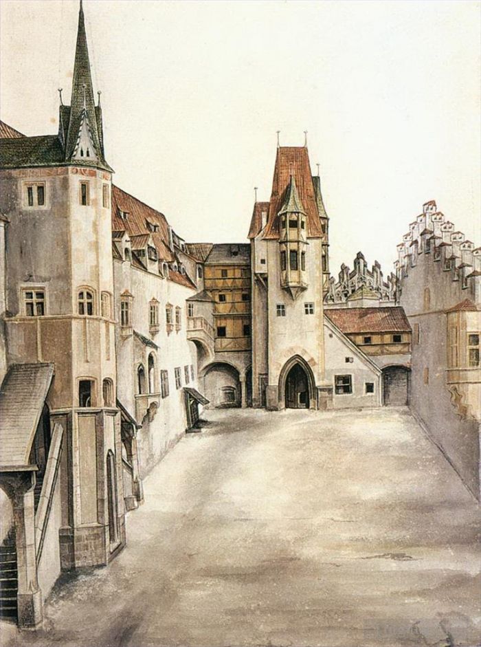 Albrecht Dürer Andere Malerei - Innenhof des ehemaligen Schlosses in Innsbruck ohne Wolken