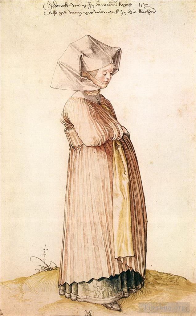 Albrecht Dürer Andere Malerei - Nürnberger Frau gekleidet für die Kirche