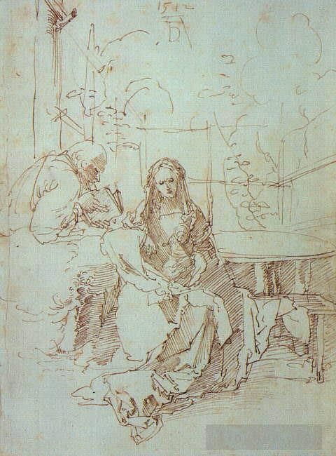 Albrecht Dürer Andere Malerei - Die Heilige Familie im Spalier