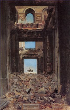 Alexandre Cabanel Werk - Meissonier Die Ruinen des Tuilerienpalastes nach der Kommune