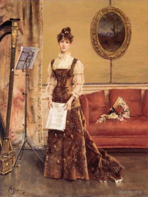Alfred Émile Léopold Stevens Werk - Le Femme a la Harpe