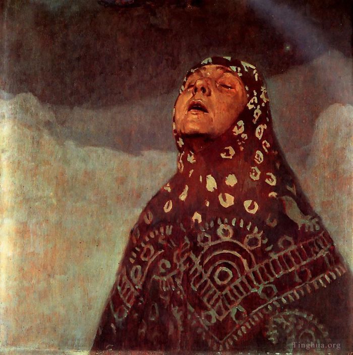 Alfons Mucha Ölgemälde - Winternacht 1920