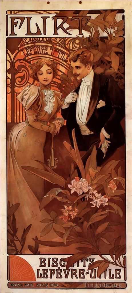 Alfons Mucha Andere Malerei - Flirt 189Kalender