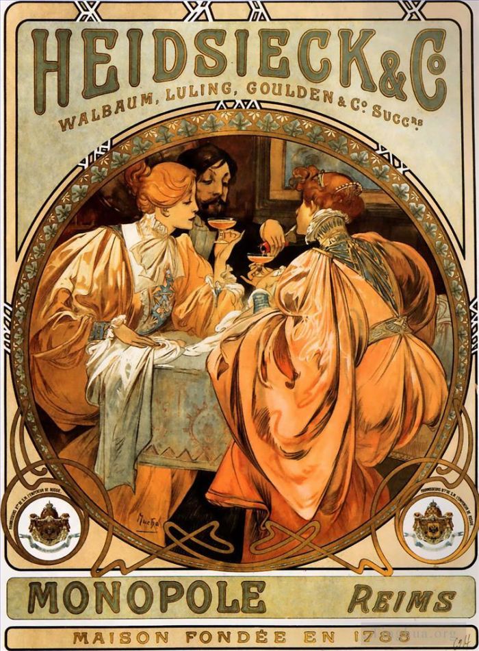 Alfons Mucha Andere Malerei - Heidsieck und Co 1901