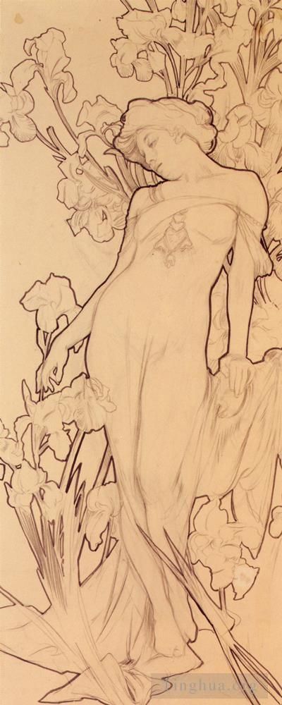Alfons Mucha Andere Malerei - Iris