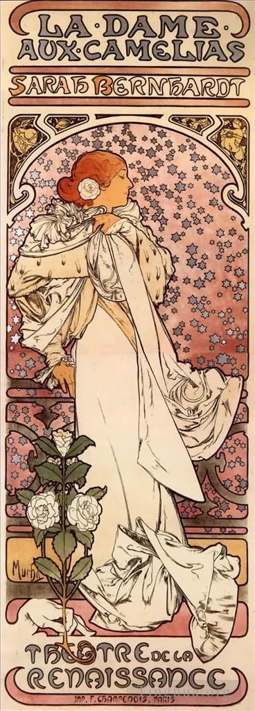 Alfons Mucha Andere Malerei - La Dame aux Camelias 1896