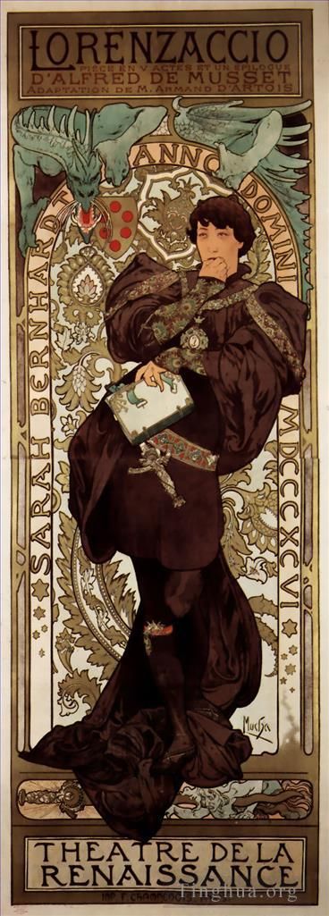 Alfons Mucha Andere Malerei - Lorenzaccio 1896