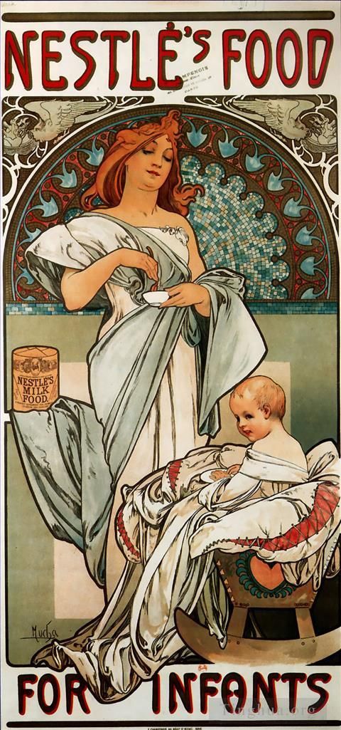 Alfons Mucha Andere Malerei - Nestlés Nahrung für Kleinkinder 1897