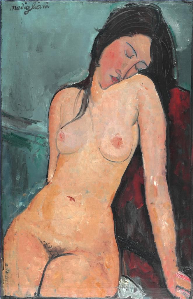 Amedeo Modigliani Ölgemälde - Weiblicher Akt Irisbaum