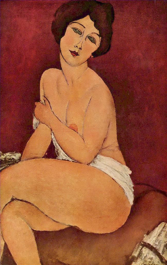 Amedeo Modigliani Ölgemälde - Akt auf einem Diwan sitzend