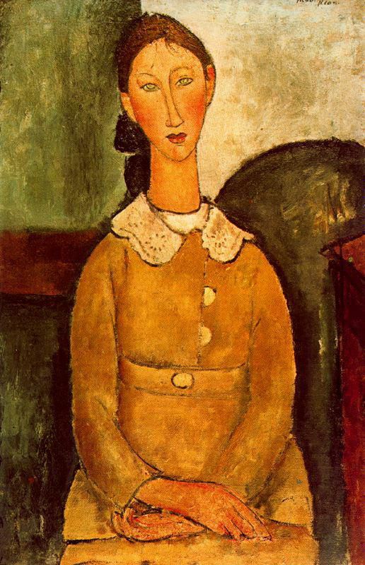 Amedeo Modigliani Ölgemälde - ein Mädchen im gelben Kleid 1917