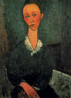 Amedeo Modigliani Werk - eine Frau mit weißem Kragen 1916