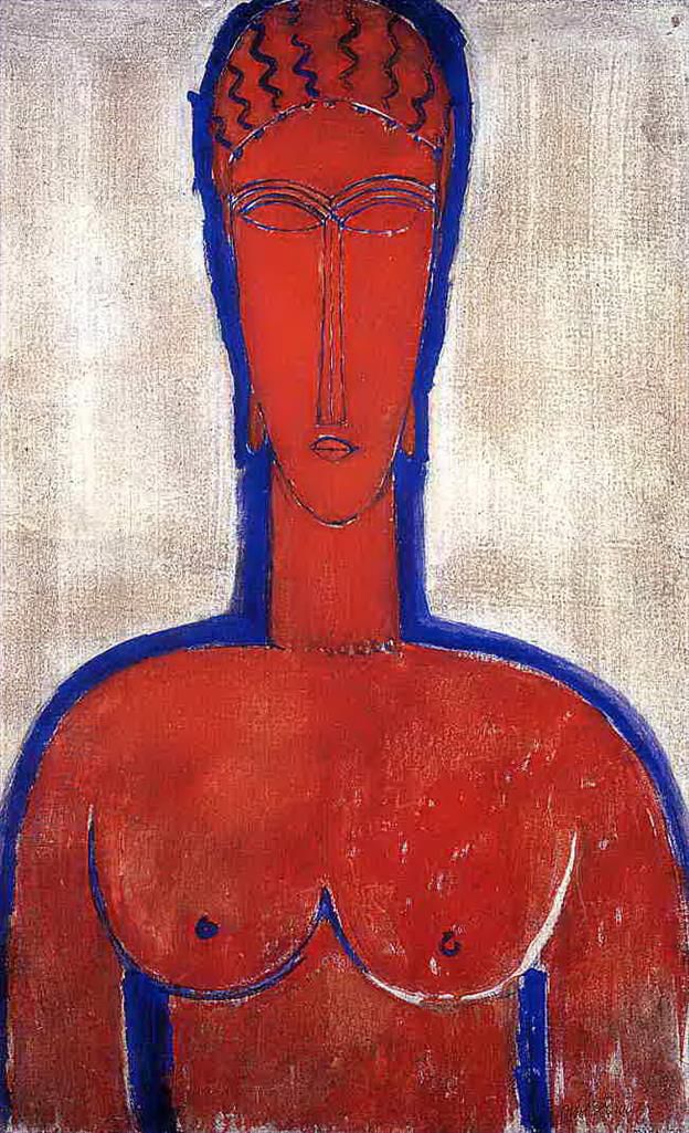 Amedeo Modigliani Ölgemälde - Große rote Büste Leopold II. 1913