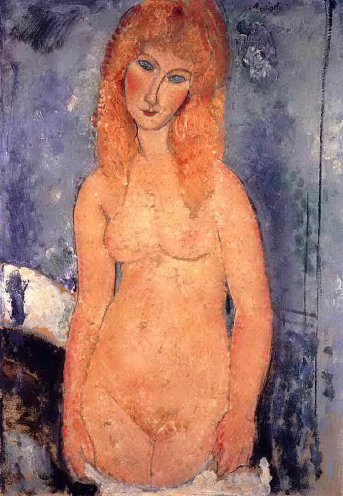 Amedeo Modigliani Ölgemälde - blonder Akt 1917