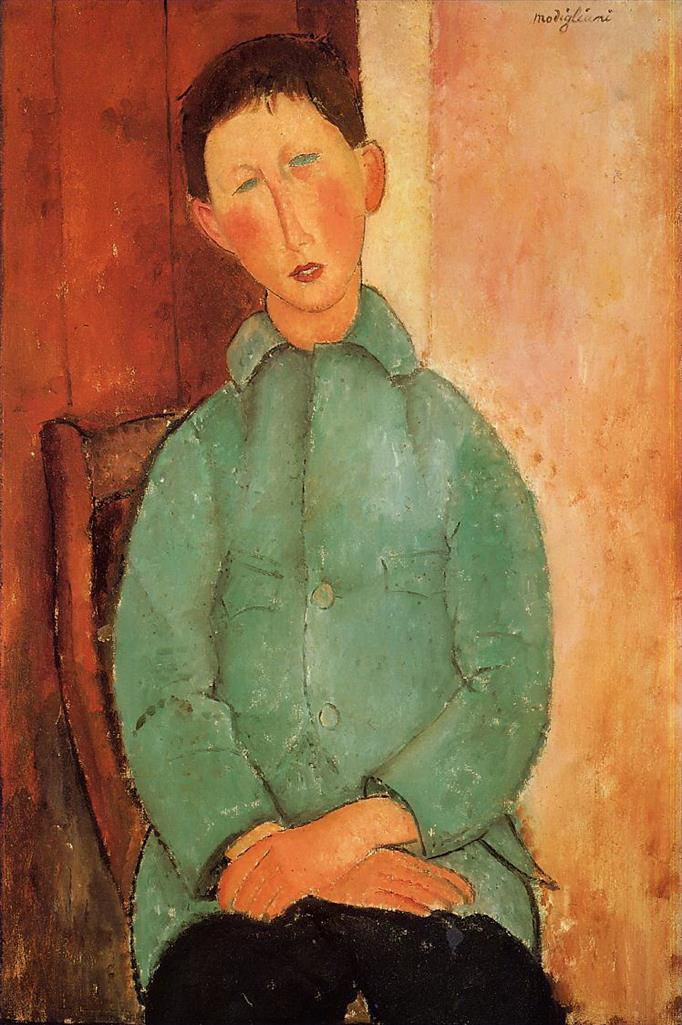 Amedeo Modigliani Ölgemälde - Junge in einem blauen Hemd