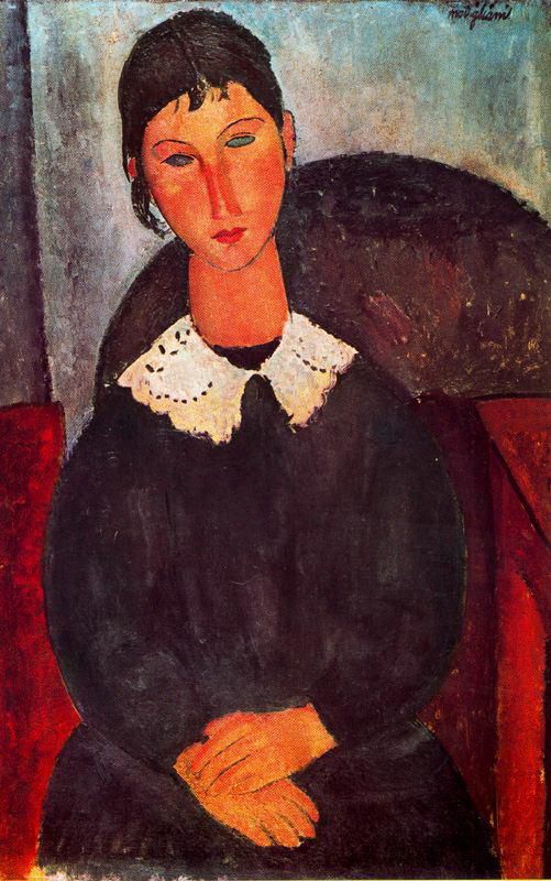 Amedeo Modigliani Ölgemälde - Elvira mit weißem Kragen 1918
