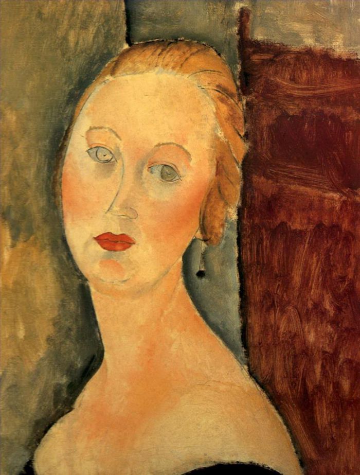 Amedeo Modigliani Ölgemälde - Germaine Survage mit Ohrringen 1918