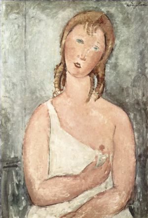 Amedeo Modigliani Werk - Mädchen im Hemd rothaariges Mädchen 1918