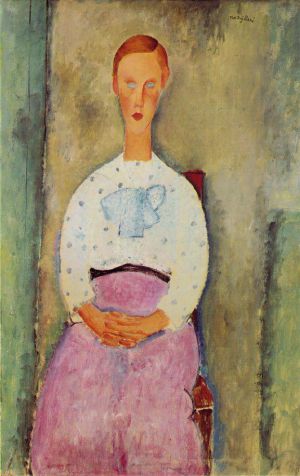 Amedeo Modigliani Werk - Mädchen mit gepunkteter Bluse 1919