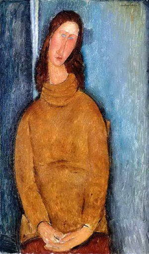 Amedeo Modigliani Werk - Jeanne Hebuterne in einem gelben Pullover 1919