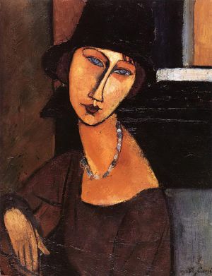 Amedeo Modigliani Werk - Jeanne Hébuterne mit Hut und Halskette 1917