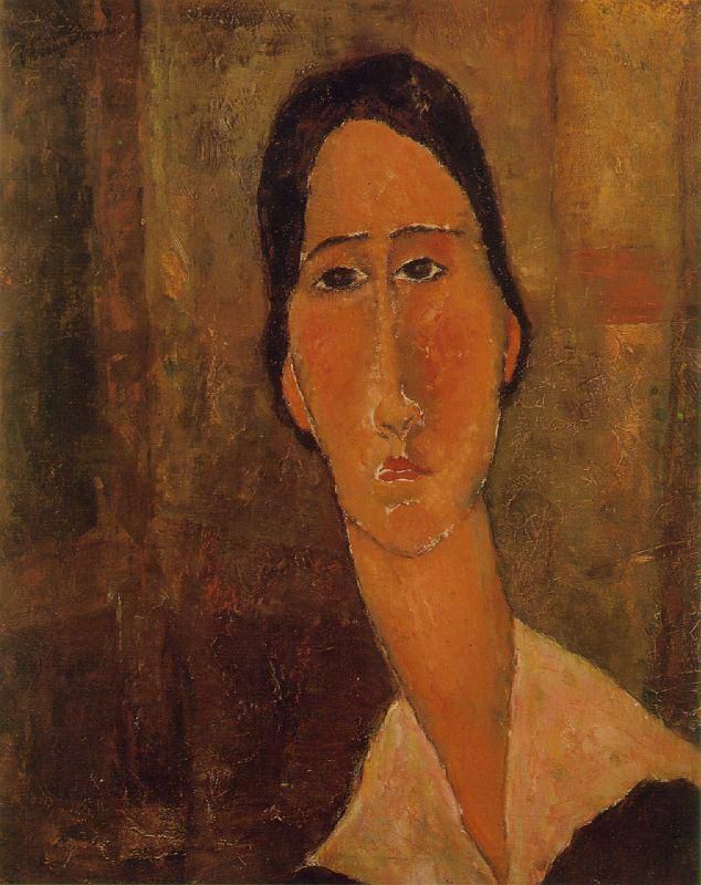 Amedeo Modigliani Ölgemälde - Jeanne Hébuterne mit weißem Kragen, 1919