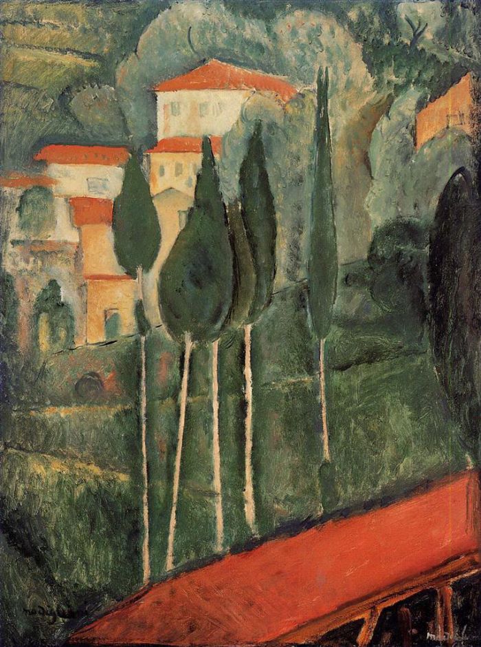 Amedeo Modigliani Ölgemälde - Landschaft Südfrankreich 1919