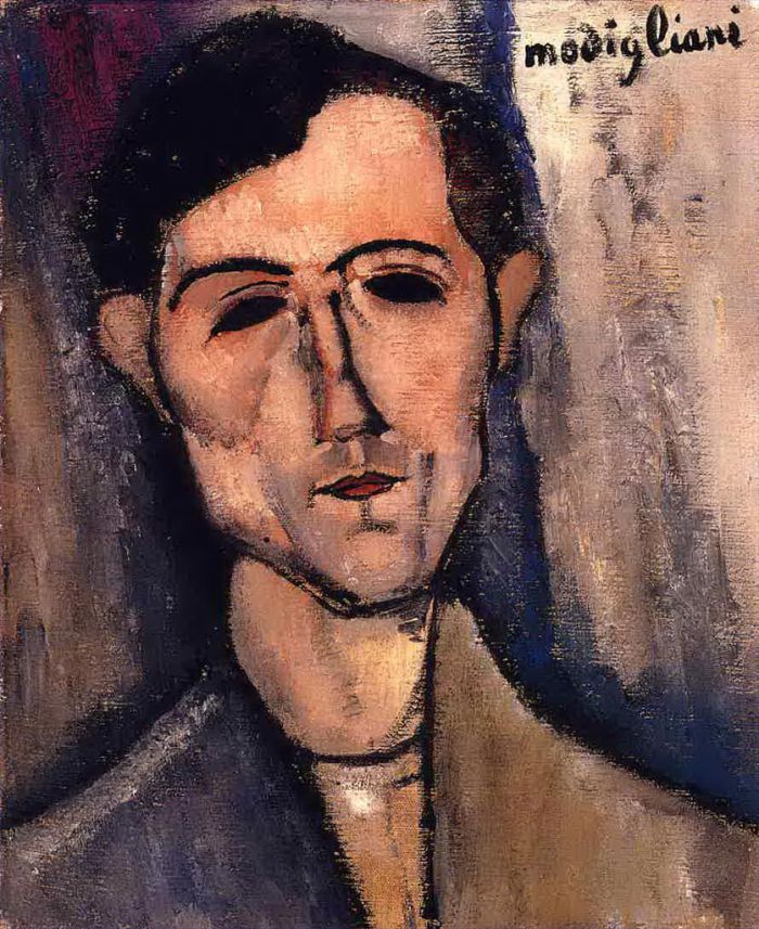 Amedeo Modigliani Ölgemälde - Männerkopfporträt eines Dichters
