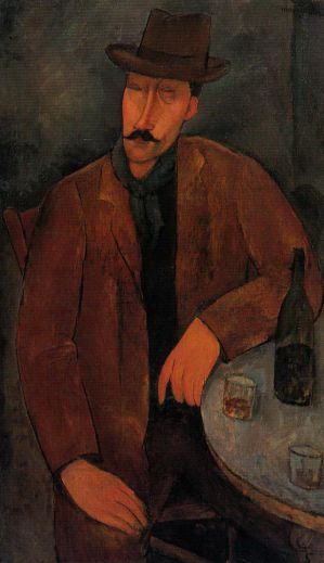 Amedeo Modigliani Werk - Mann mit einem Glas Wein