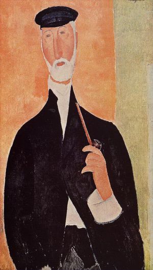 Amedeo Modigliani Werk - Mann mit Pfeife, der Notar von Nizza 1918