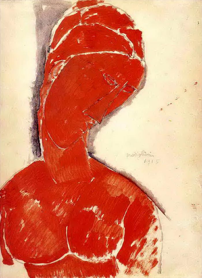 Amedeo Modigliani Ölgemälde - Aktbüste 1915
