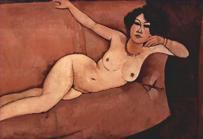 Amedeo Modigliani Ölgemälde - Akt auf Sofa Almaisa 1916
