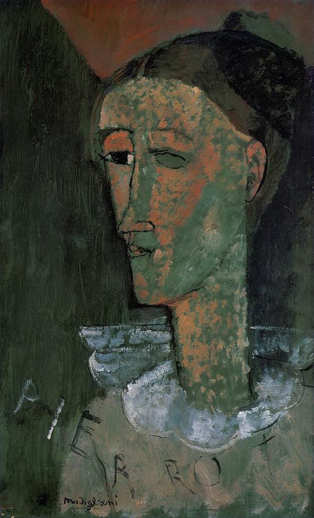 Amedeo Modigliani Ölgemälde - Pierrot-Selbstporträt als Pierrot 1915