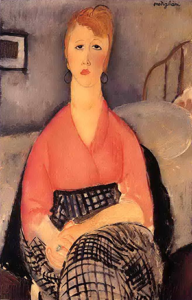Amedeo Modigliani Ölgemälde - rosa Bluse 1919
