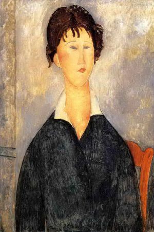 Amedeo Modigliani Werk - Porträt einer Frau mit weißem Kragen, 1919