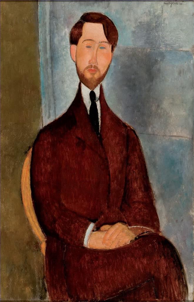 Amedeo Modigliani Ölgemälde - Porträt von Leopold Zborowski 1917