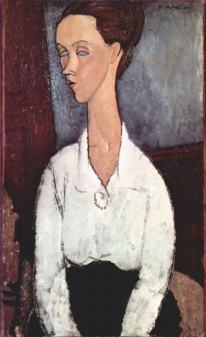 Amedeo Modigliani Werk - Porträt von Lunia Czechowska in weißer Bluse 1917