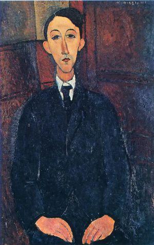 Amedeo Modigliani Werk - Porträt des Malers Manuel Humbert 1916 1
