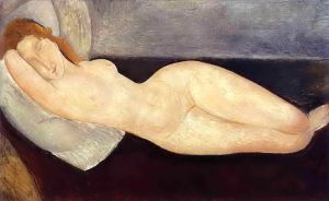 Amedeo Modigliani Werk - liegender Akt, den Kopf auf den rechten Arm gestützt, 1919