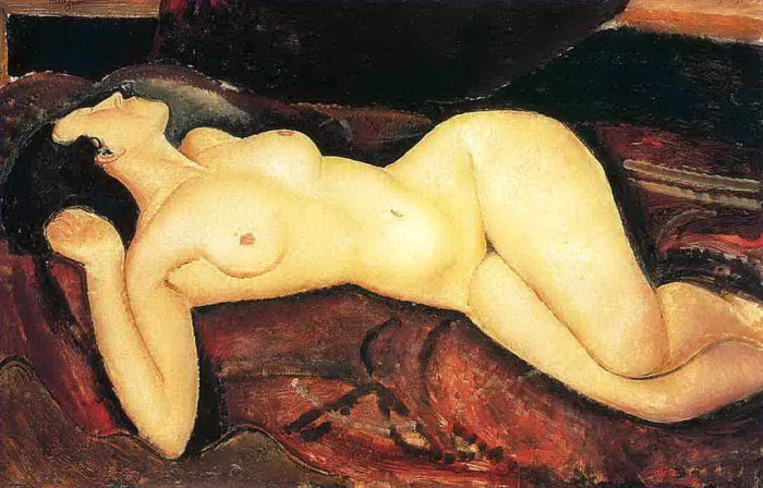 Amedeo Modigliani Ölgemälde - liegender Akt 1917