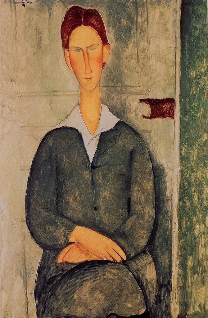 Amedeo Modigliani Ölgemälde - rothaariger junger Mann 1919
