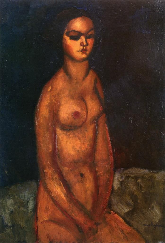 Amedeo Modigliani Ölgemälde - sitzender Akt 1908