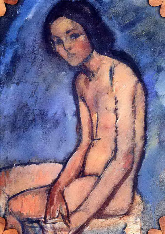 Amedeo Modigliani Ölgemälde - sitzender Akt 1909